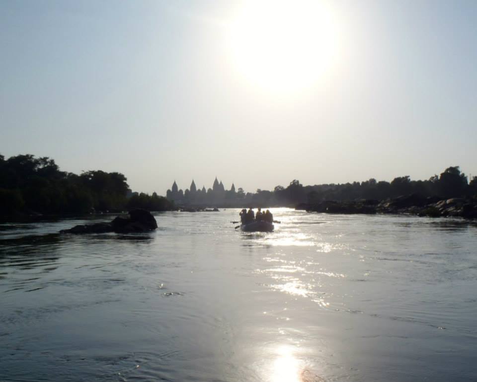 Temple spires at Orchha reflected in the Betwa River — the India I came for
